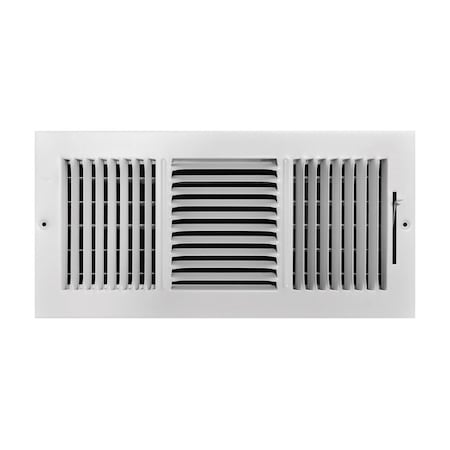 True Aire Tru Aire 6 in. H X 14 in. W 3-Way Powder Coat White Steel Wall/Ceiling Register C103M 14X06